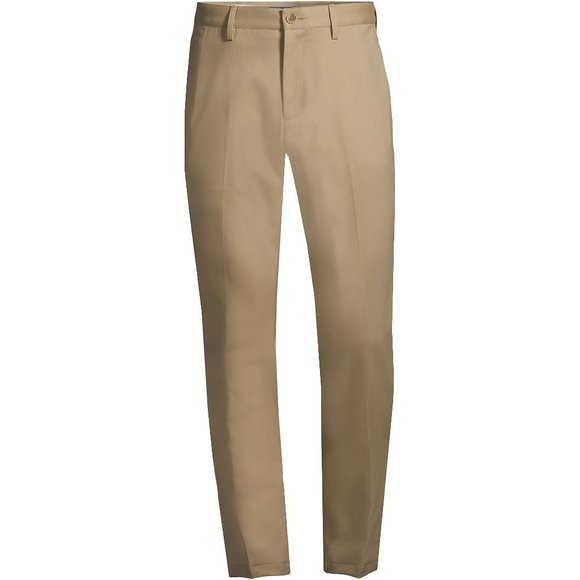 NWT LANDS' END MEN'S TRADITIONAL FIT CHINO PANTS KHAKI 31X34 NO IRON - Picture 2 of 9
